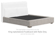 Cabalynn - King Uph Footboard With Rails - Oatmeal - Simple Home Plus