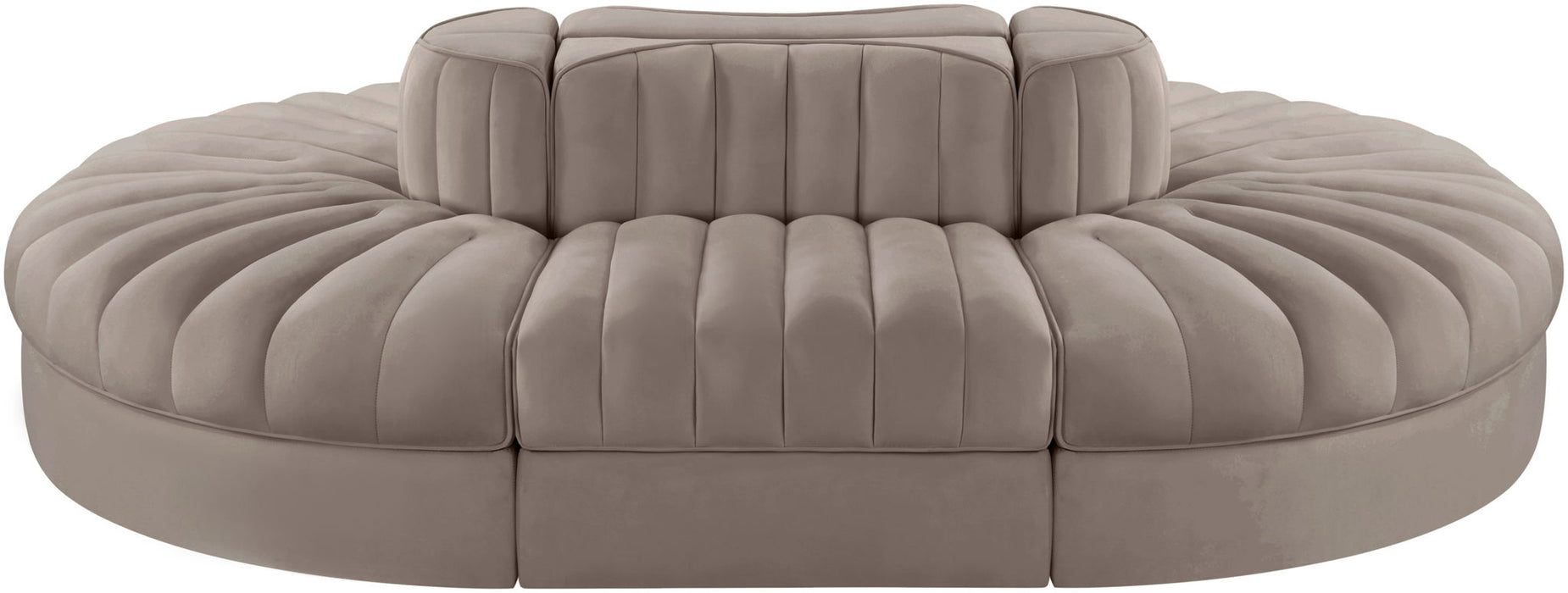 Rummi - Oval Velvet Performance Fabric Upholstered 6 Piece Modular Sectional - Simple Home Plus