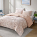 Mira - Crushed Velvet Sherpa Reversible Comforter Set - Blush - Simple Home Plus