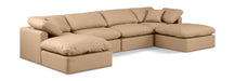 Indulge - Faux Leather 6 Piece Modular Double Chaise Sectional - Tan - Simple Home Plus