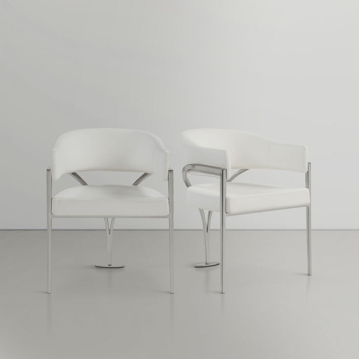 Madelyn - Dining Chair (Set of 2) - Brushed Chrome - Simple Home Plus