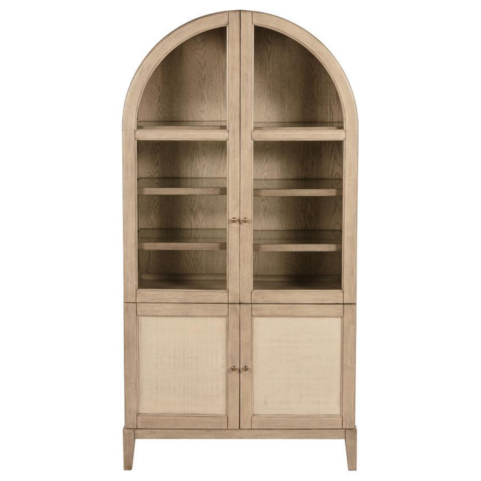 Kailani - 4-Door Cane Dining Vitrine Display Cabinet - Beige Oak - Simple Home Plus