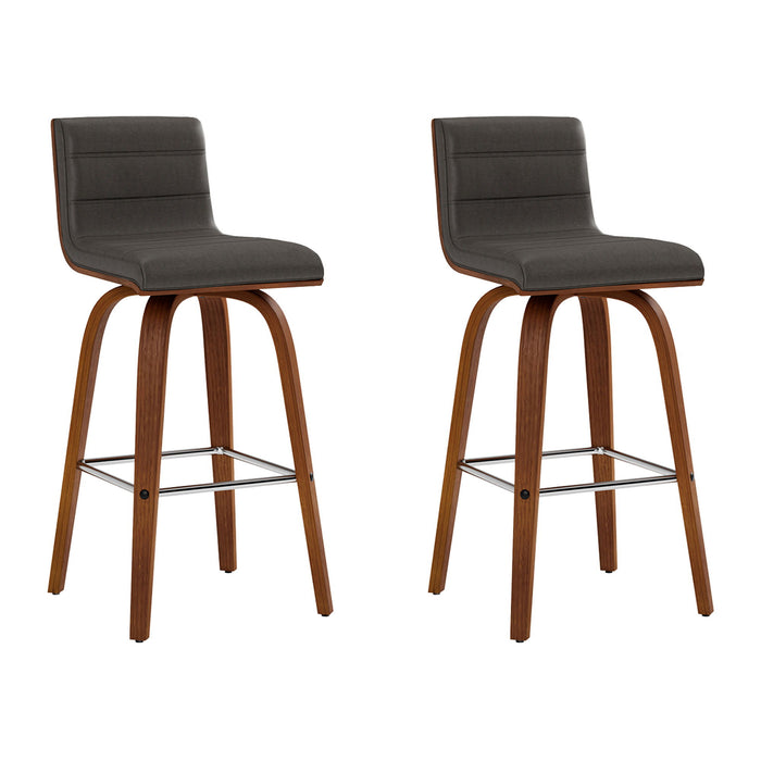 Vienna - 26" Swivel Counter Stool - Walnut Wood - Simple Home Plus