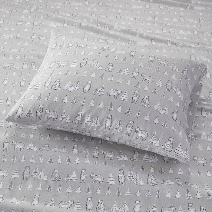 Cozy Flannel - 100% Printed Sheet Set - Bear