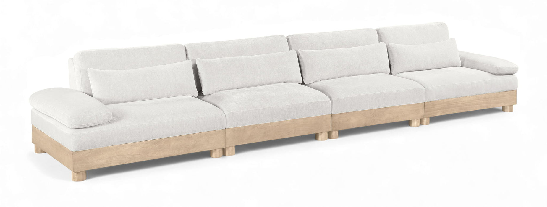 Turin - Chenille Fabric Upholstered Modular Sectional - White - Simple Home Plus