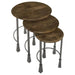 Deja - 3 Piece Round Nesting Table Set - Natural And Gunmetal - Simple Home Plus