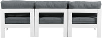 Nizuc - Outdoor Patio 3 Seat Armless Modular Sofa With White Frame - Simple Home Plus