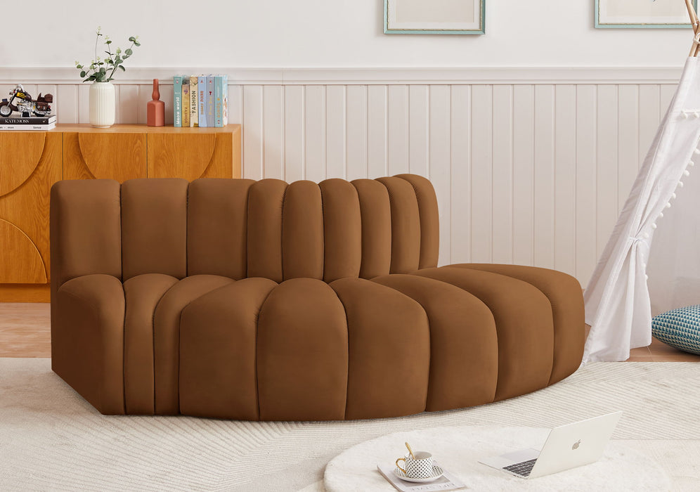 Arc - Velvet 3 Piece Modular Sofa - Saddle - Simple Home Plus