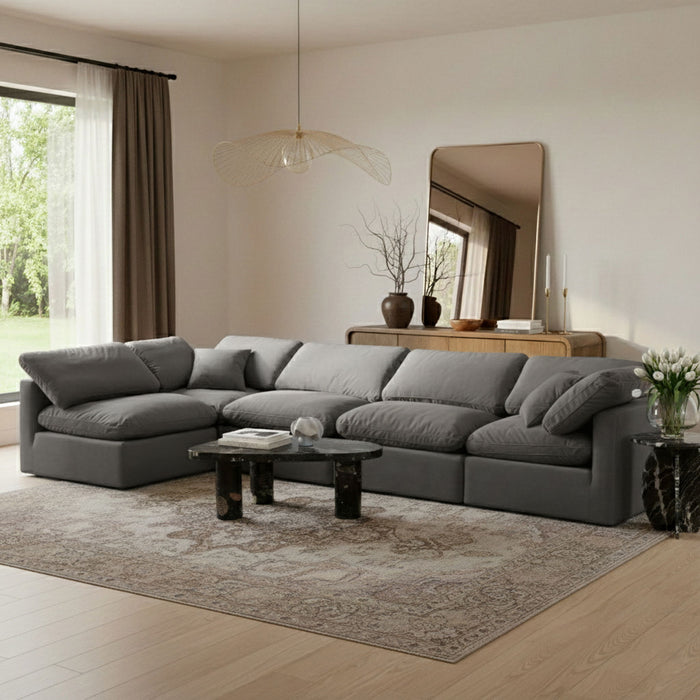 Indulge - Velvet 5 Piece Modular Sectional - Simple Home Plus