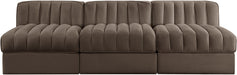 Rummi - Velvet Performance Fabric Upholstered 3 Piece Modular Armless Sofa - Simple Home Plus
