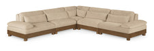 Turin - Chenille Fabric Upholstered Modular Sectional - Beige - Simple Home Plus