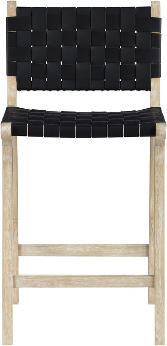 Entwine - Vegan Leather Upholstered Counter Stool - Painted Natural - Simple Home Plus