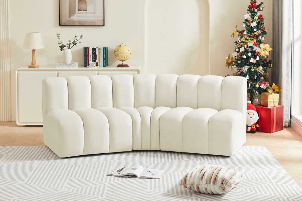 Arc - Velvet 3 Piece Modular Corner Sofa - Simple Home Plus