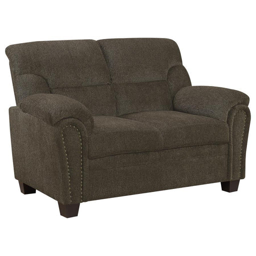Clemintine - Upholstered Loveseat with Nailhead Trim - Simple Home Plus