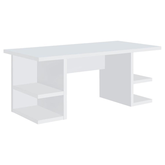 Alice - 4-Shelf Engineered Wood Writing Desk - White - Simple Home Plus