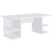 Alice - 4-Shelf Engineered Wood Writing Desk - White - Simple Home Plus