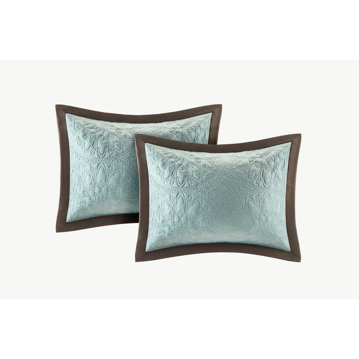 Juliana - King 9 Piece Charmeuse Comforter Set - Blue