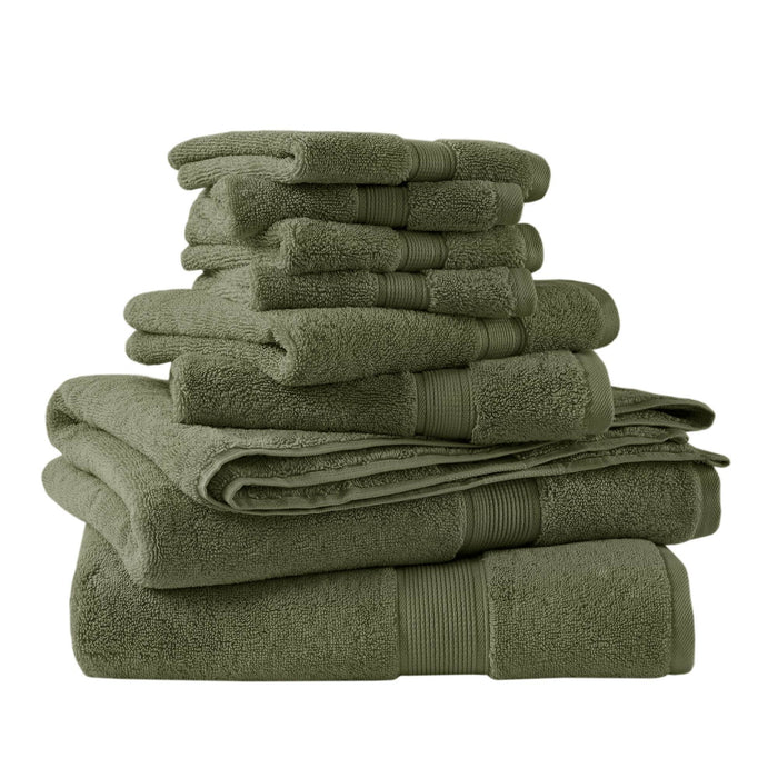 800GSM Ultra-Soft Absorbent Towel Set - Olive Green - Simple Home Plus
