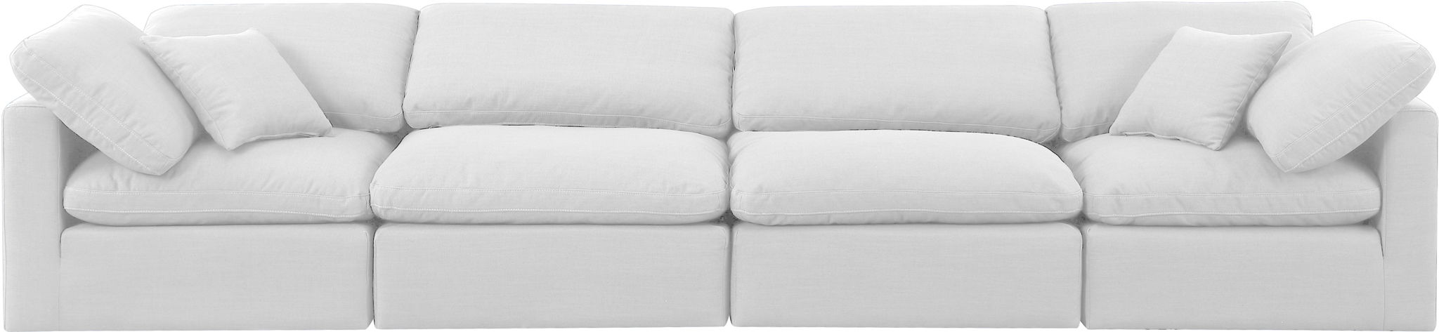 Indulge - Linen 4 Piece Modular Sofa - White - Simple Home Plus