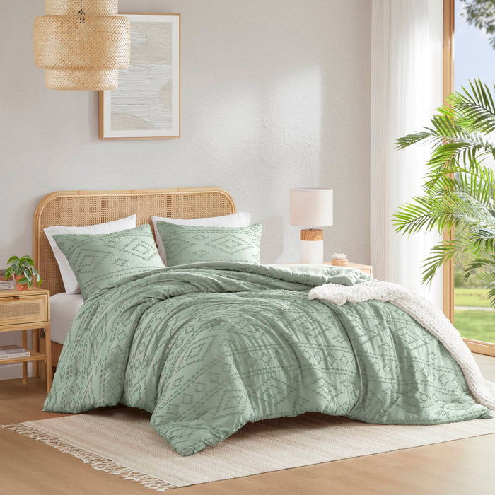 Gigi - King/California King Comforter Mini Set - Sage Green - Simple Home Plus