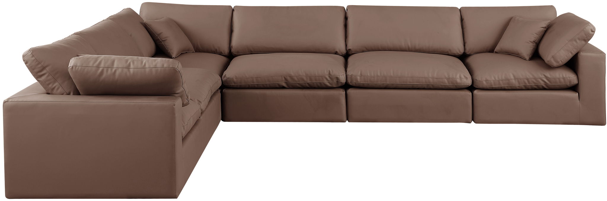 Comfy - 6 Piece Faux Leather Modular Corner Sectional - Simple Home Plus