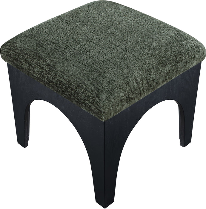 Lawson - Chenille Fabric Ottoman - Black Base - Simple Home Plus