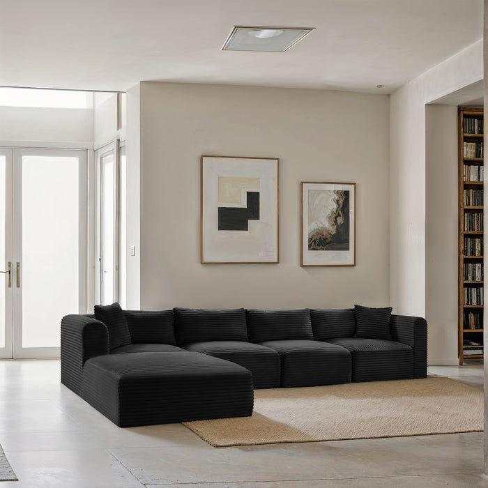 Shaggy - 5 Piece Modular Sectional With Ottoman - Simple Home Plus