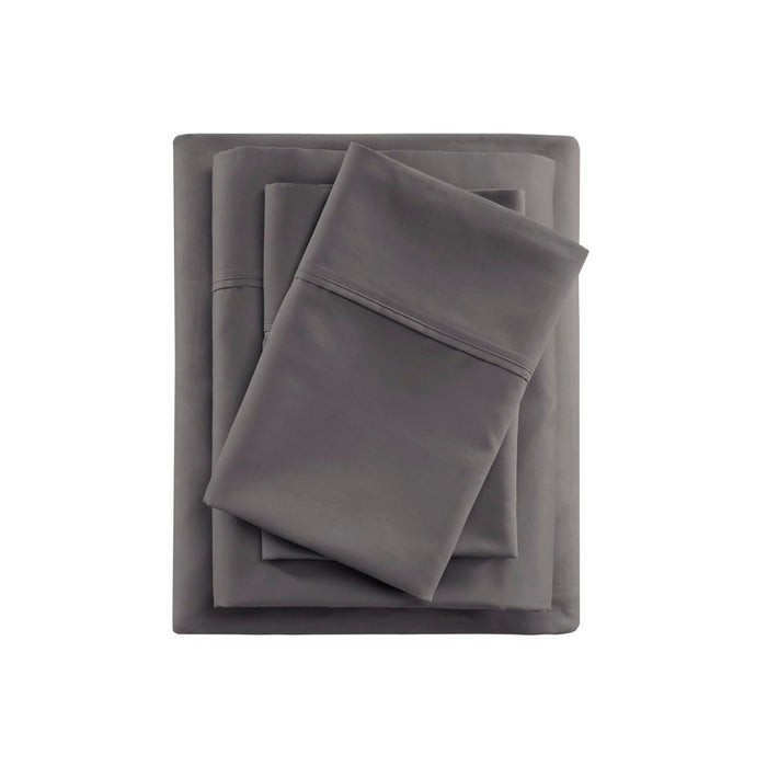600 Thread Count - Cooling Cotton Blend 4 Piece Sheet Set - Dark Gray - Simple Home Plus