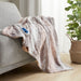 Zuri - Oversized Faux Fur Heated Throw - Blush/Gray - Simple Home Plus