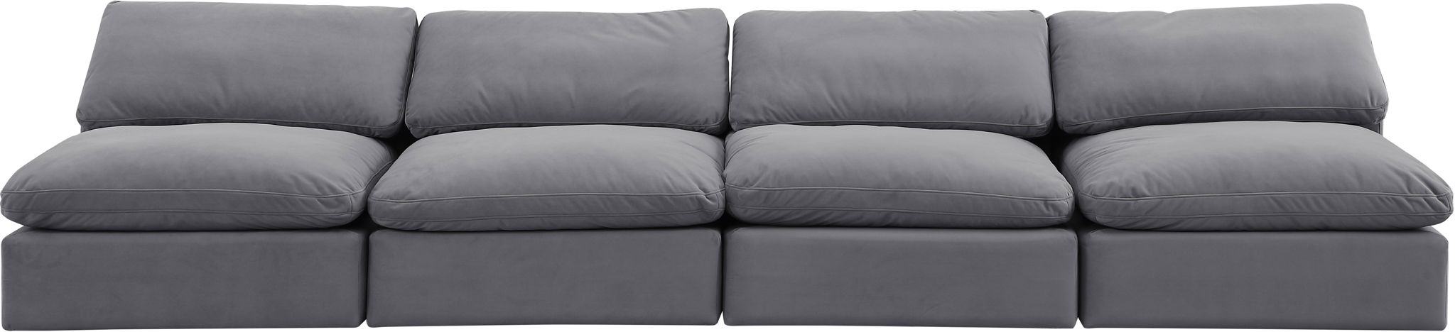 Comfy - Velvet Modular Armless Sofa 4 Seats - Simple Home Plus