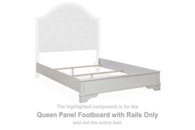 Blendon - Queen Panel Footboard W/Rails - Chipped White - Simple Home Plus