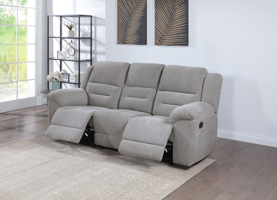 Gilson - Chenille Upholstered Reclining Sofa - Gray - Simple Home Plus