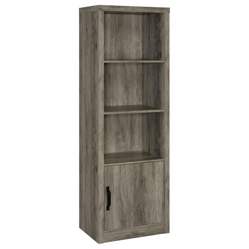 Burke - 3-Shelf Media Tower With Storage Cabinet - Gray Driftwood - Simple Home Plus
