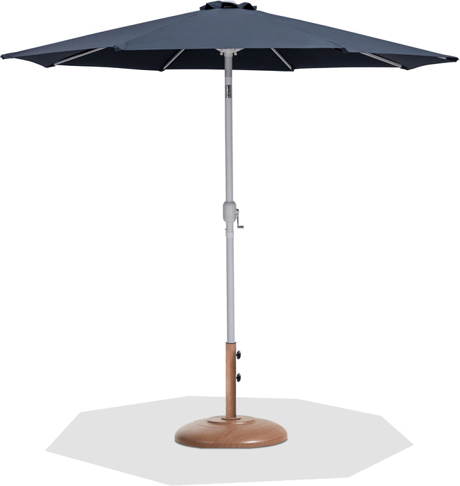 Fiji - Aluminum Patio Umbrella With Round Teak And White Base - Simple Home Plus