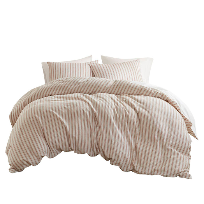 Etta - 3 Piece King Duvet Set - Terracotta
