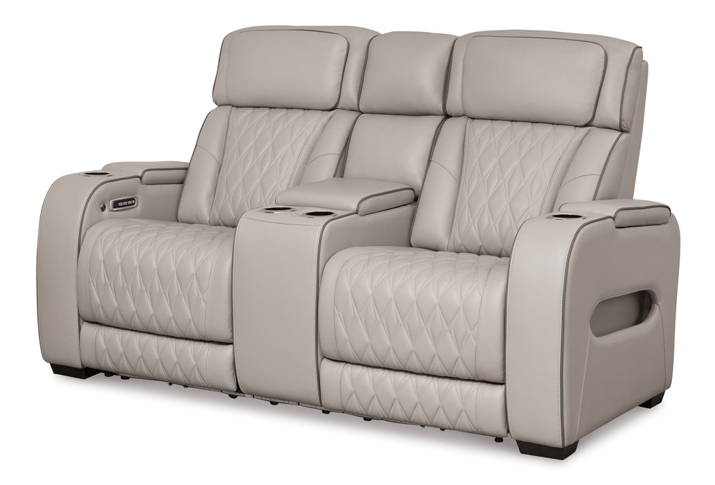 Boyington - Power Reclining Loveseat With Console/Adj Hdrst - Simple Home Plus
