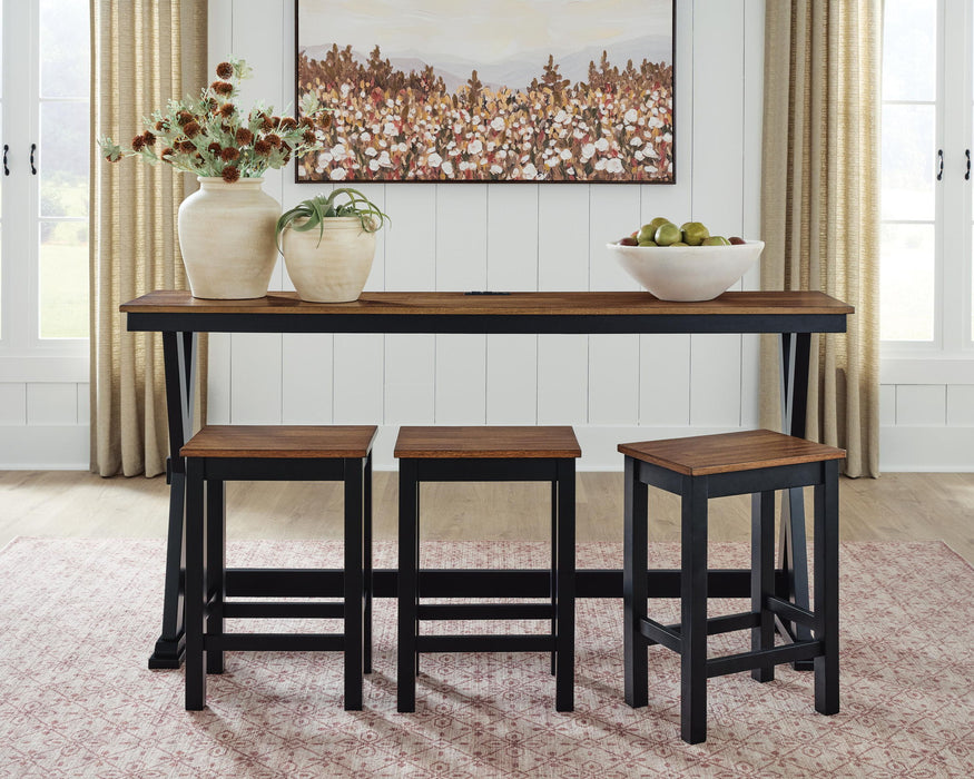 Wildenauer - Rectangular Dining Room Counter Table Set (Set of 4) - Brown / Black - Simple Home Plus
