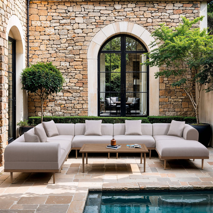 Laguna - Aluminum Outdoor Patio Coffee Table - Natural - Simple Home Plus
