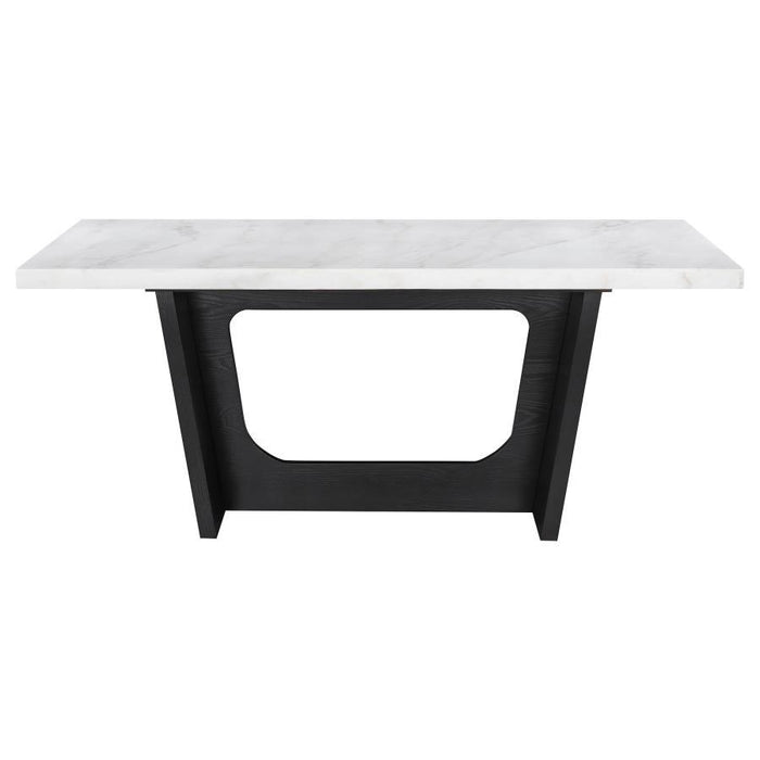 Osborne - Marble Top Dining Table - Rustic Espresso - Simple Home Plus