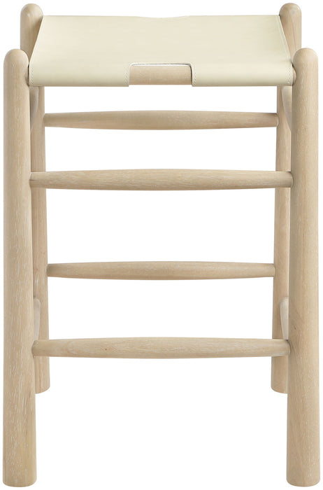 Santos - Backless Counter Stool With Stained Natural Base - Simple Home Plus