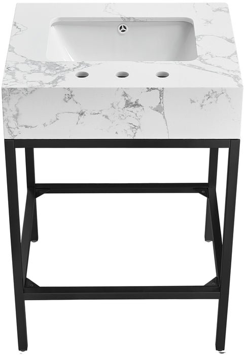 Marmo - Engineered Marble Bathroom Vanity With Black Base - Simple Home Plus