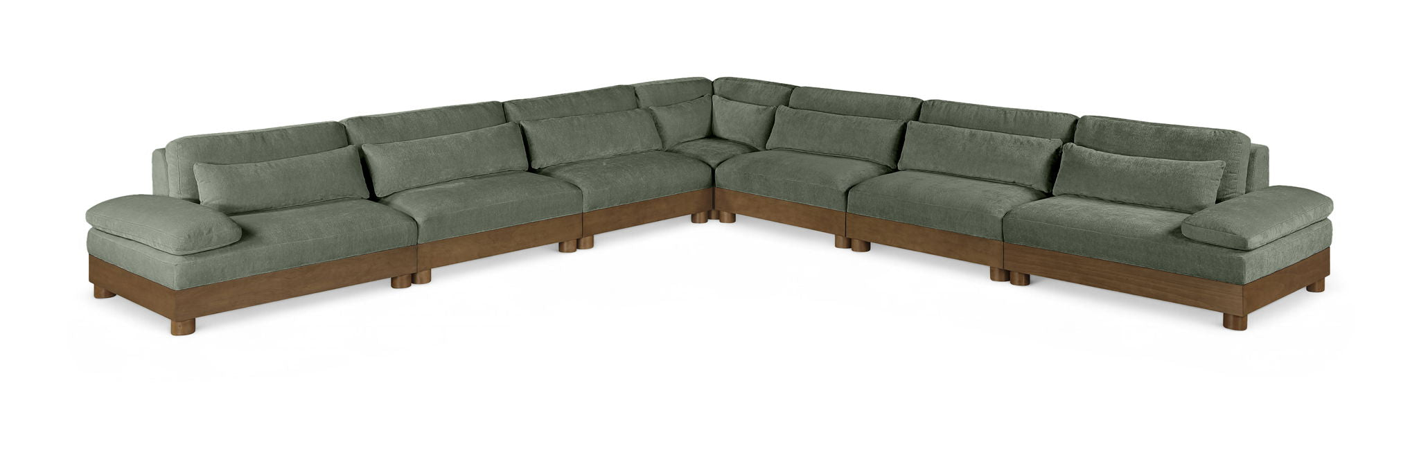 Turin - Chenille Fabric Upholstered Modular Sectional - Green - Simple Home Plus