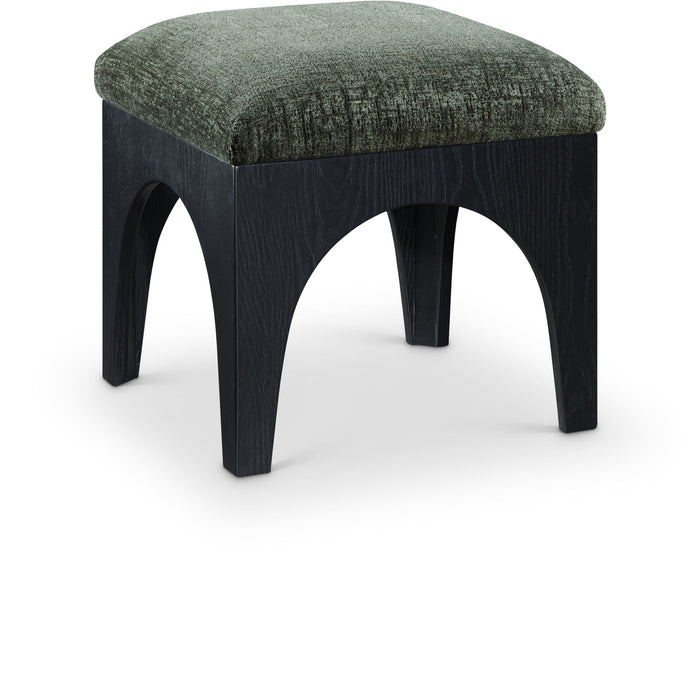 Lawson - Chenille Fabric Ottoman - Black Base - Simple Home Plus