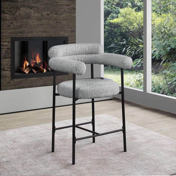 Blake - Counter Stool With Black Base (Set of 2) - Simple Home Plus
