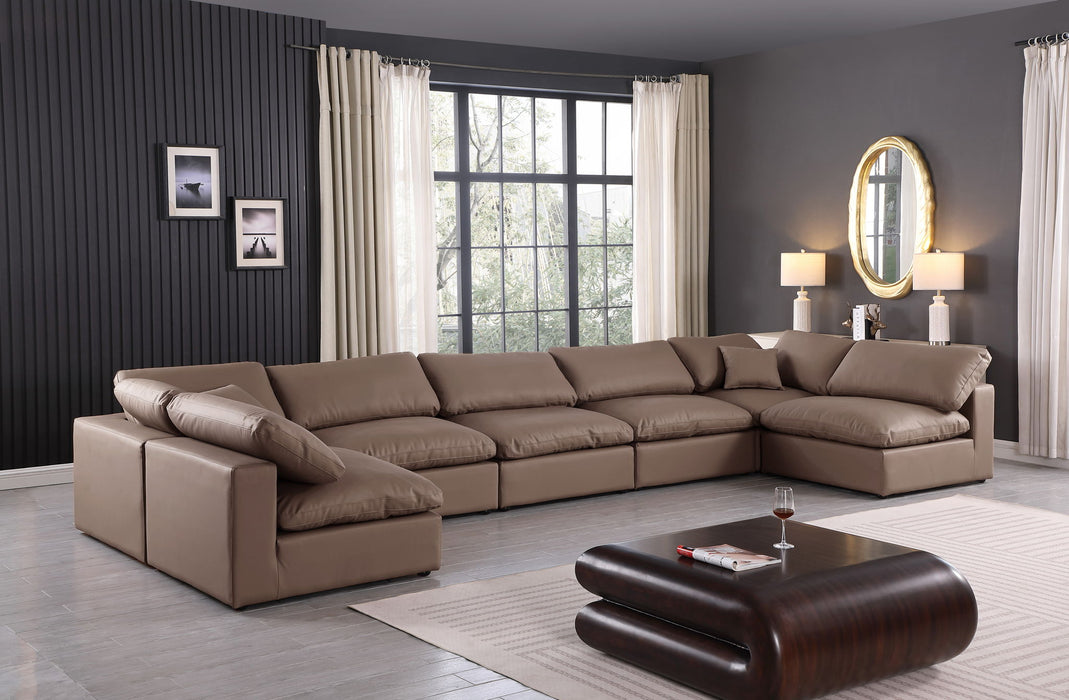 Comfy - 7 Piece Faux Leather Modular Armless Sectional - Simple Home Plus