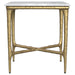 Baldwin - Rectangular Marble Top Side Table - White And Gold - Simple Home Plus