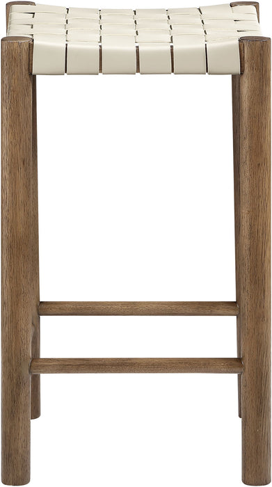 Entwine - Vegan Leather Upholstered Backless Counter Stool - Painted Brown - Simple Home Plus
