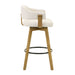 Callah - Contemporary Natural Wood Bar Height Kitchen Bar Stool - Simple Home Plus