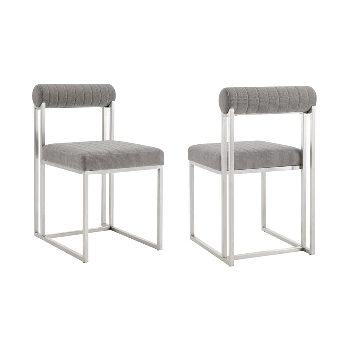 Anastasia - Dining Room Chair Set With Brushed Silver Frame - Simple Home Plus