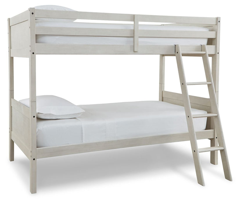Robbinsdale - Twin/Twin Bunk Bed w/Ladder - Antique White - Simple Home Plus